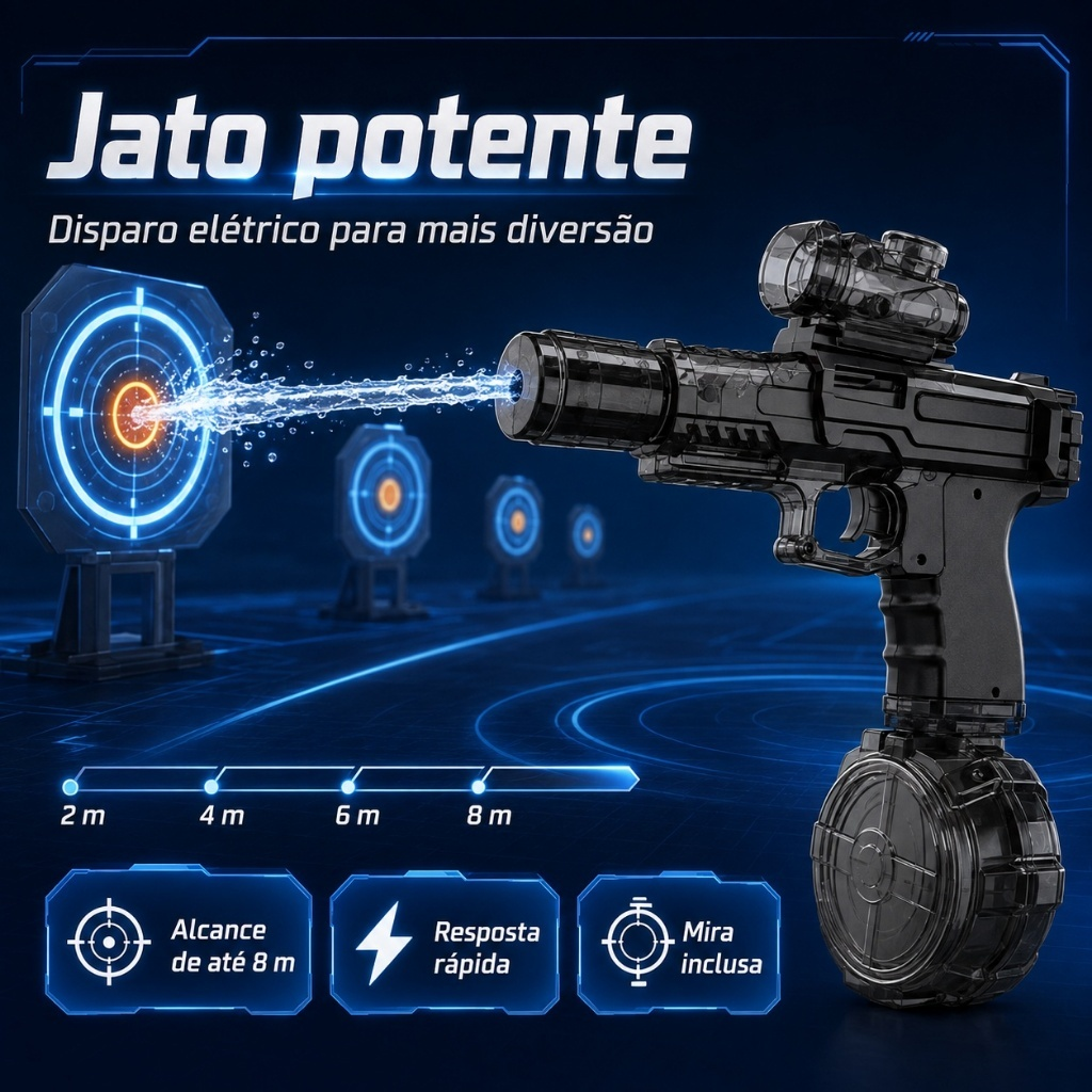HydroBlaster™ — Pistola de Água Elétrica