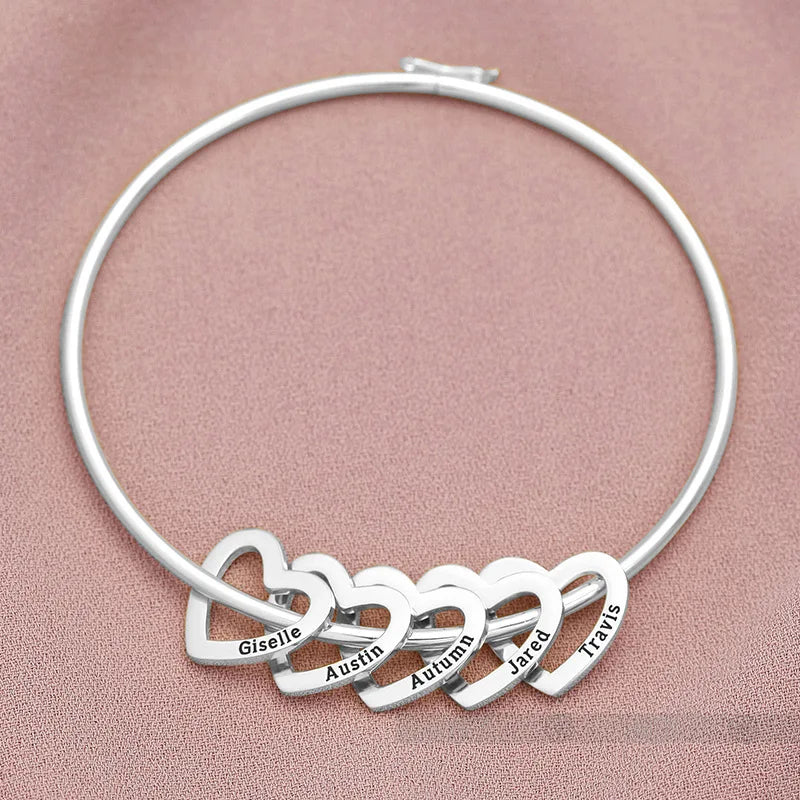 Bracelete Elegance Heart Personalizado – Gravação a Laser