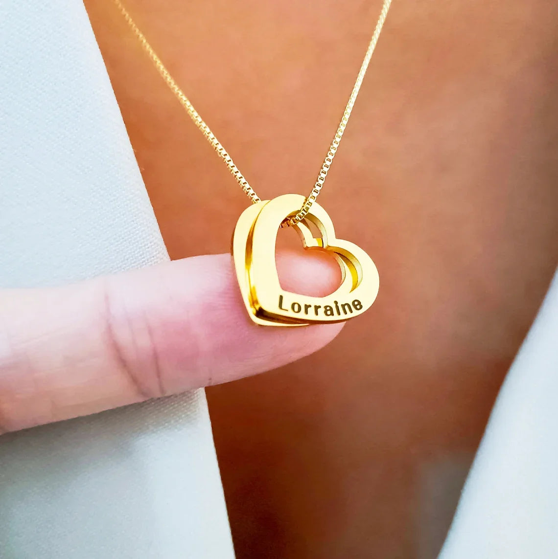 Colar Elegance Heart Personalizado – Gravação a Laser