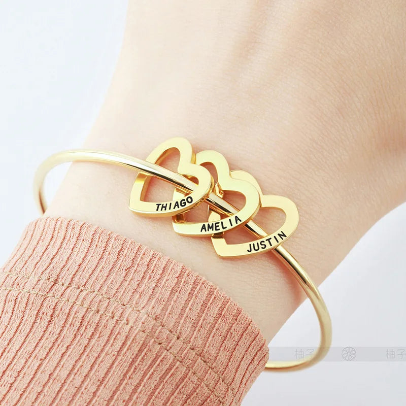 Bracelete Elegance Heart Personalizado – Gravação a Laser