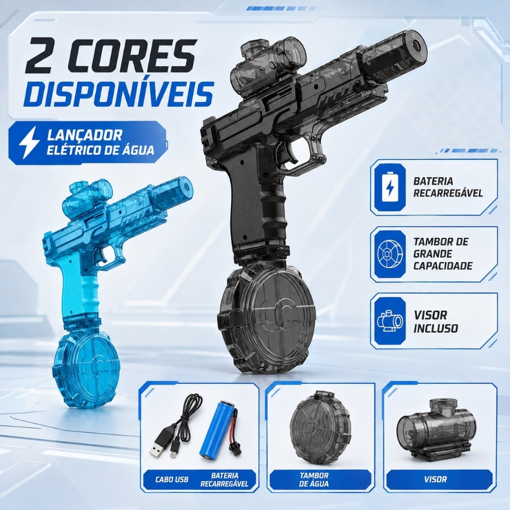 HydroBlaster™ — Pistola de Água Elétrica