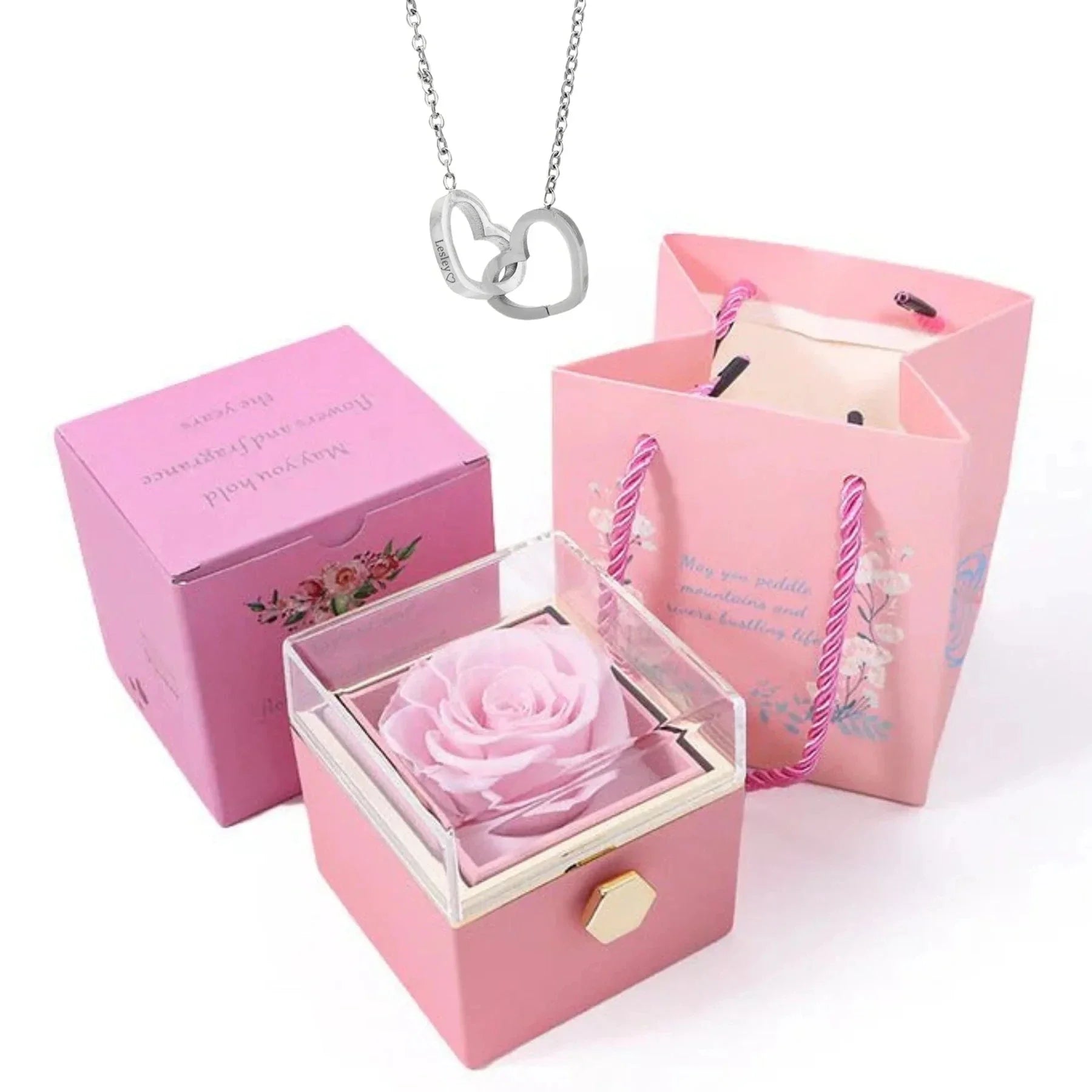 Colar Corações Eternos Personalizado - Gift Set Premium