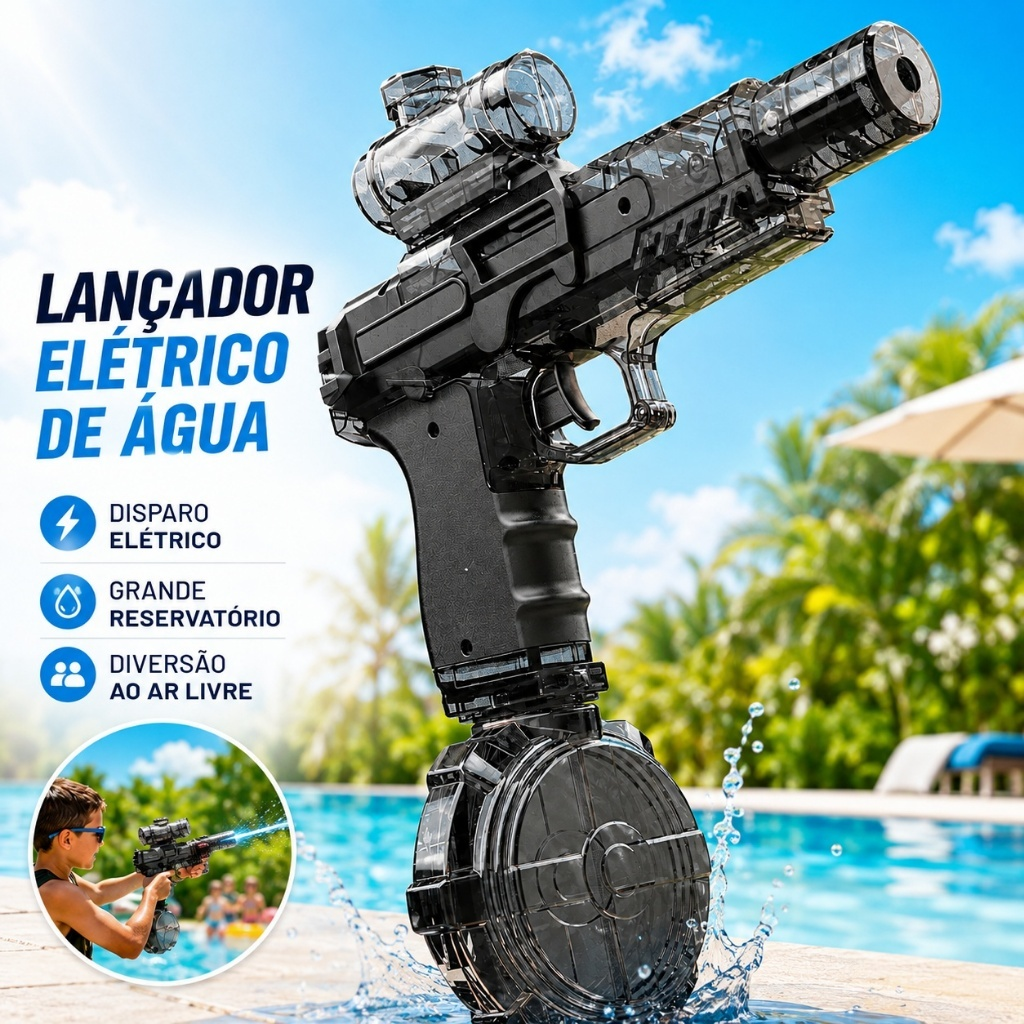 HydroBlaster™ — Pistola de Água Elétrica